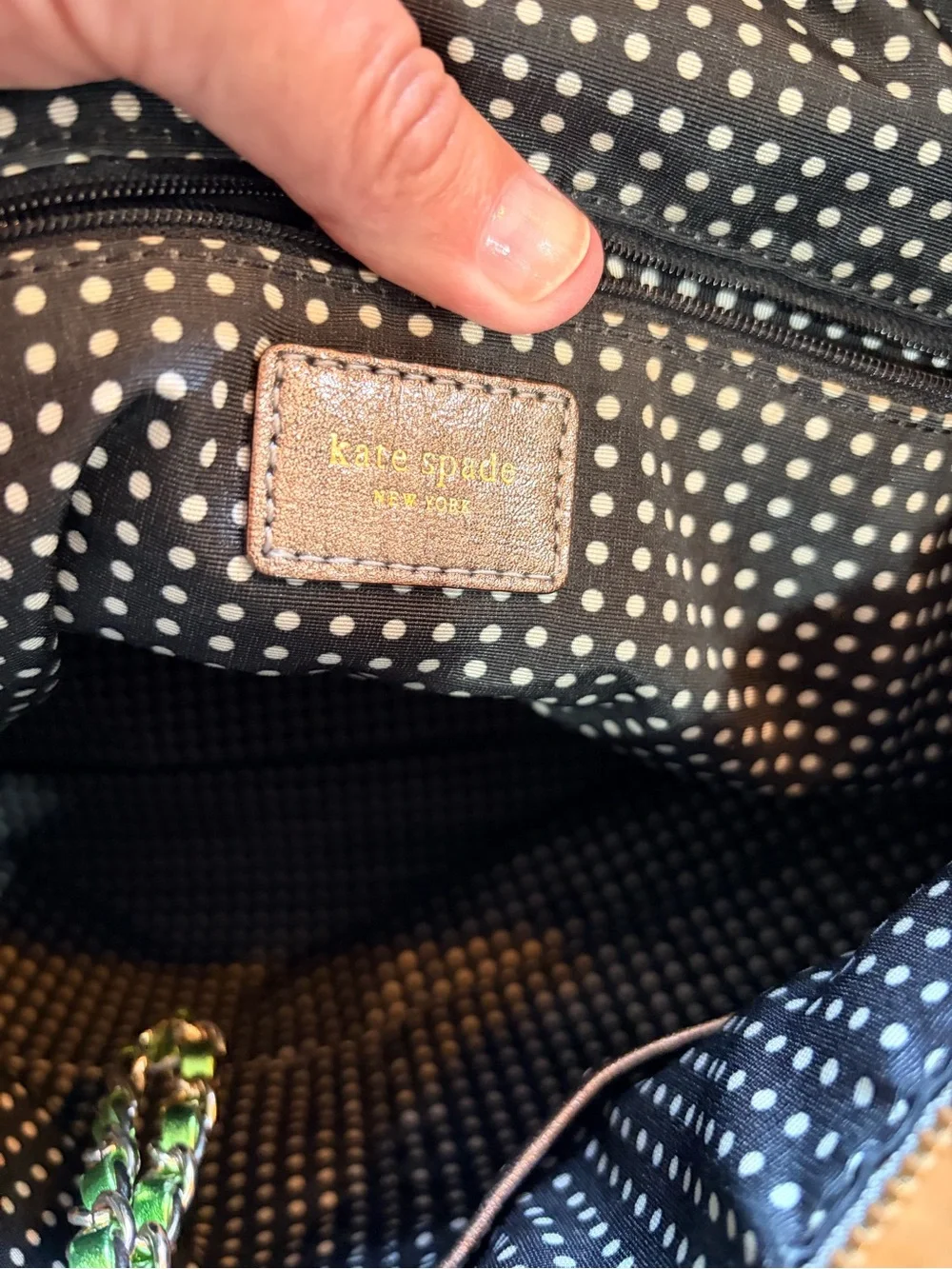 Kate Spade silver /bronze medium bag